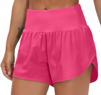 Gym Yoga Wear Sport High Waist Short Pocket Run Women Sportswear Fitness Outfi Push Up Quick Drying Summer Cycling Clothing Pink