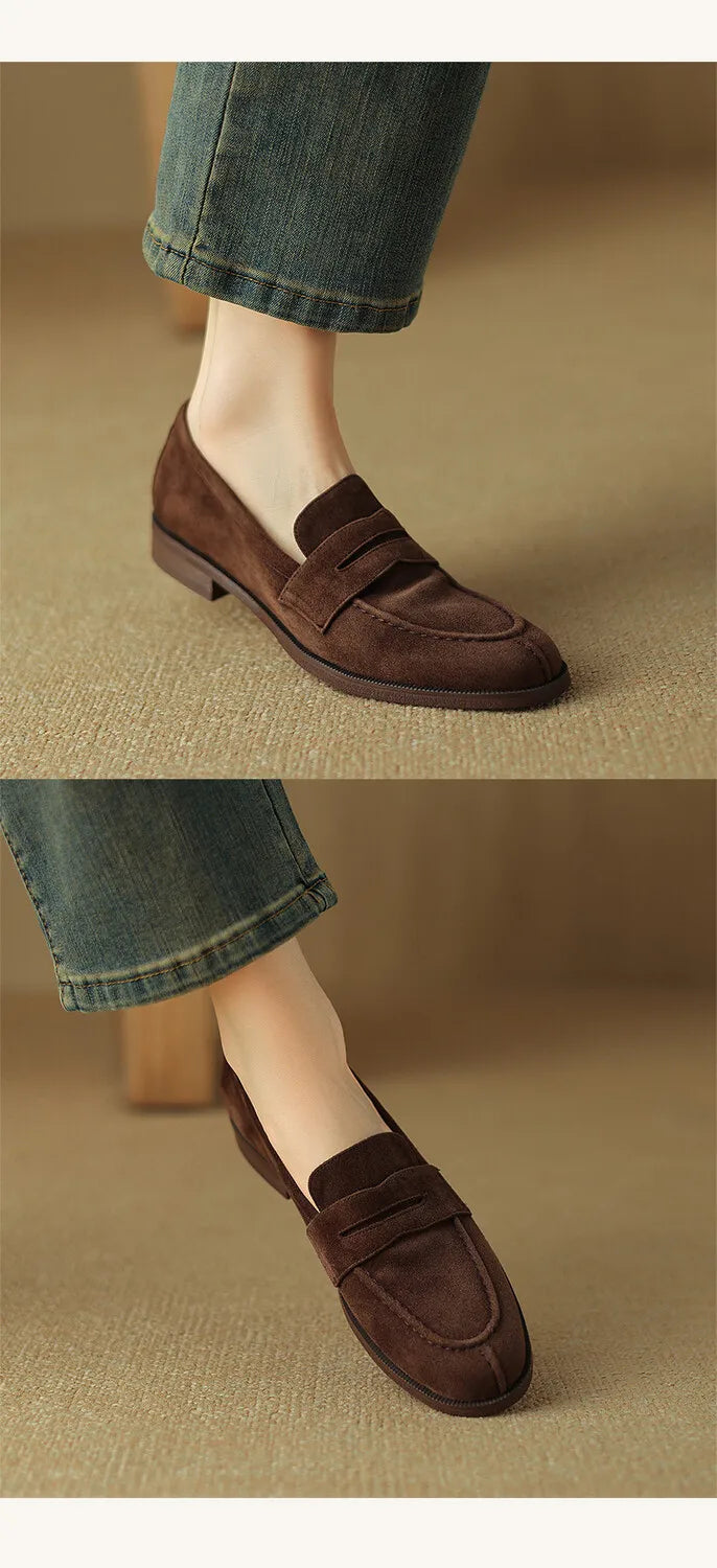 Brown Casual Flats Ladies Shoe Fashion Suede