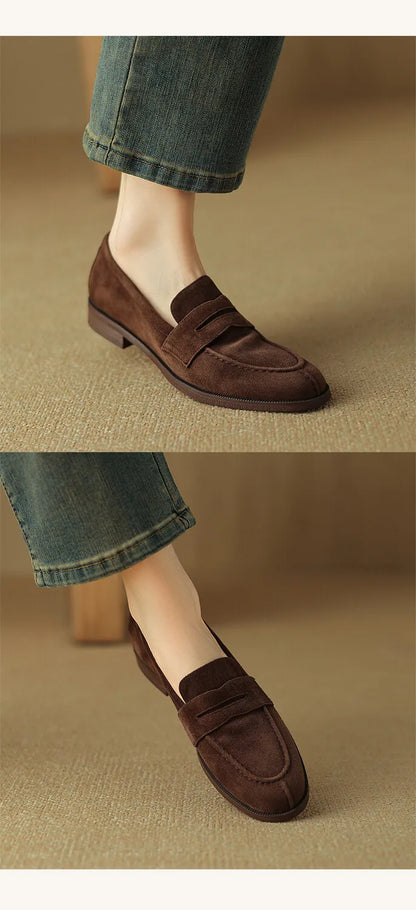 Brown Casual Flats Ladies Shoe Fashion Suede