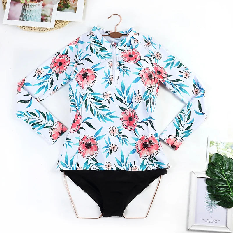 Women Surfing Two Piece Swimsuit