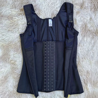 AfruliA XXXS Fajas Colombian Girdles High Compression Vest Waist Trainer Corset with Zipper Hook Flat Belly Slimming Body Shaper