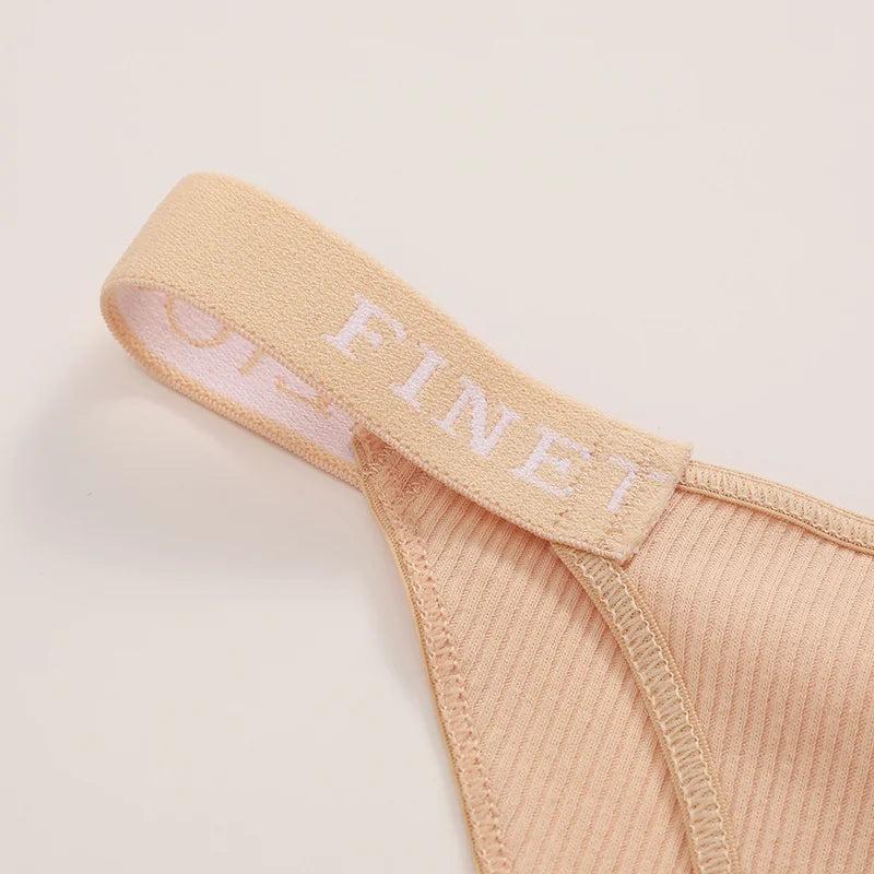 New 3Pcs/Set Cotton Brazilian Panties For Women Sexy Low-Waist Bikini Underwear Sets Solid Color Breathable Intimates Lingerie