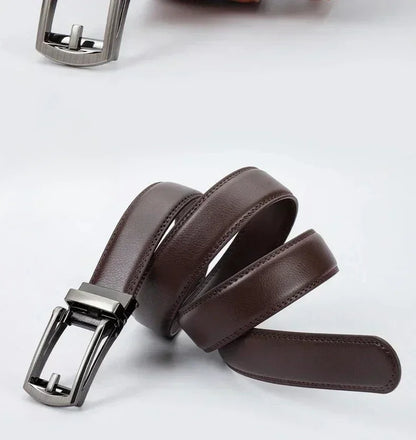 2025 Leather Men's Women's 3.5cm Click Belt with High Quality Alloy Automatic Buckle Unisex Classic Business Belts for Jeans