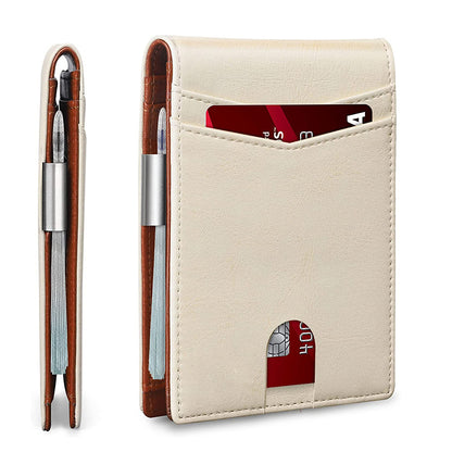 Rfid Microfier Leather Luxury Men Wallets Money Bag Slim Thin Man Card Holder Wallet for Men Short Purse Male Vallet Billfold