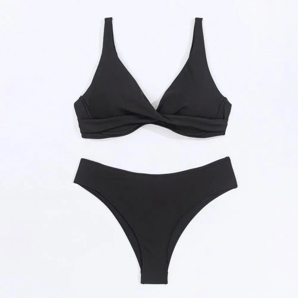 Sexy Summer Beachwear for Women Quick Drying Solid Color