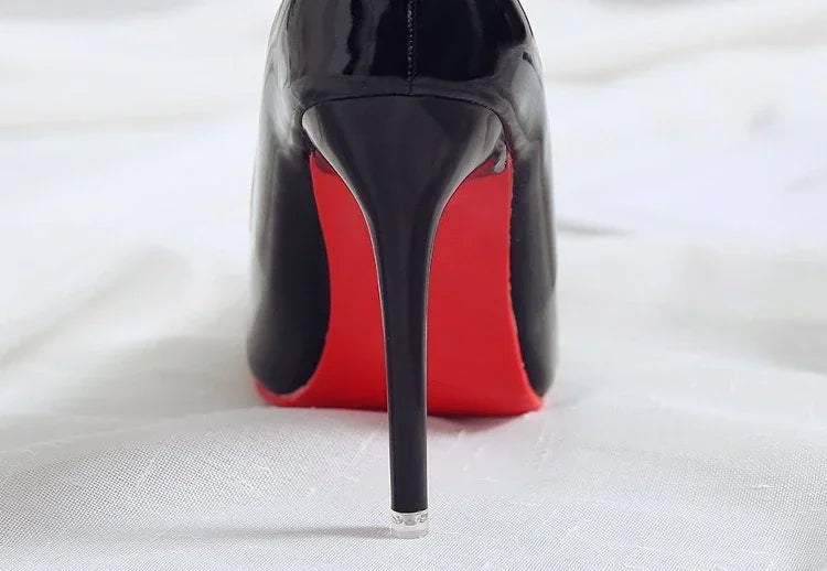 2025 New Women's High Heels Red Sole Pointed Toe Stiletto Heels Classic Style Wedding Dinner Complete Colors Shallow Top Shoes