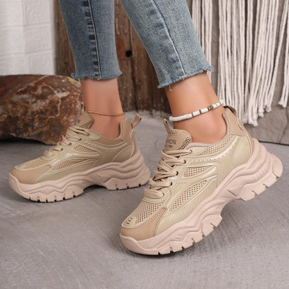Women Sneakers New Fashion Platform Sport Shoes Women New Summer Casual Chunky Sneakers Women Breathable Mesh Platform Shoes