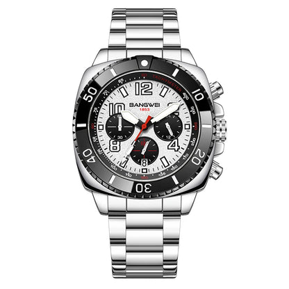 BANGWEI 2025 Luxury Watches Men Fashion Sports Quartz Wristwatches 30M Waterproof Luminous Chronograph Mens Watch Reloj Hombre