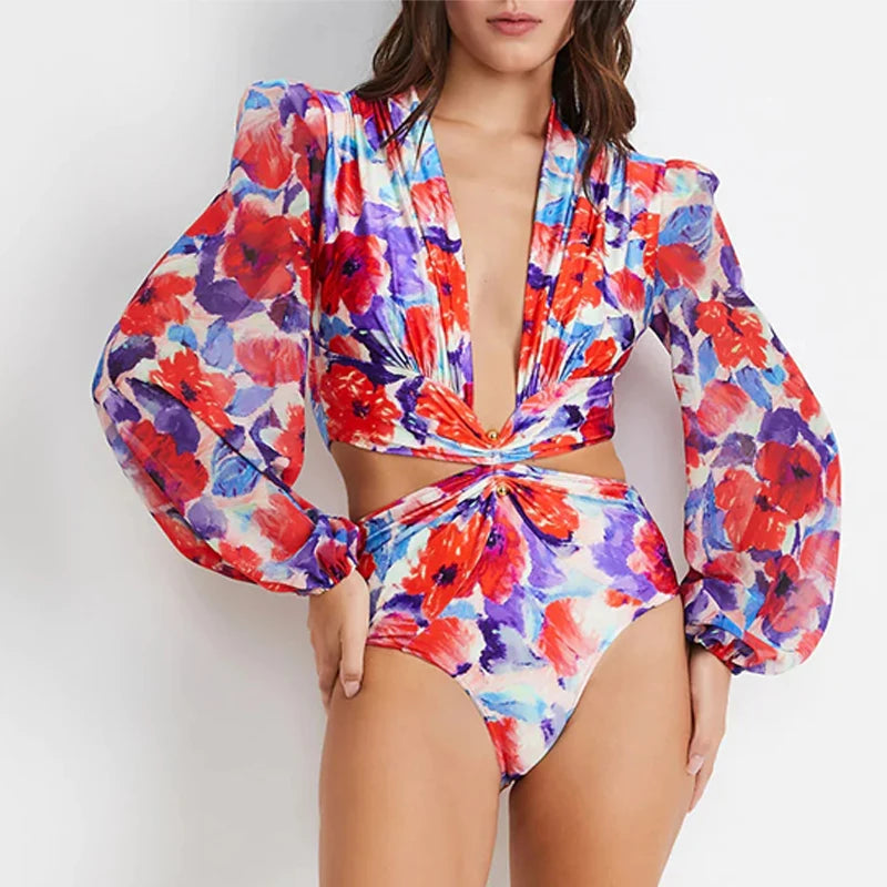 Women Surfing Two Piece Swimsuit