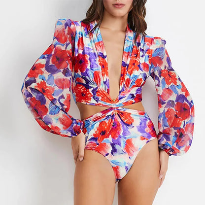 Women Surfing Two Piece Swimsuit
