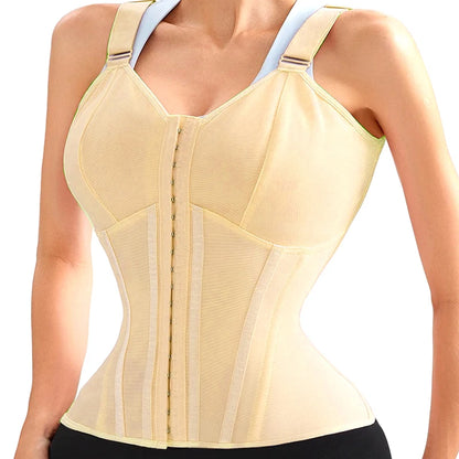 AfruliA XXXS Fajas Colombian Girdles High Compression Vest Waist Trainer Corset with Zipper Hook Flat Belly Slimming Body Shaper