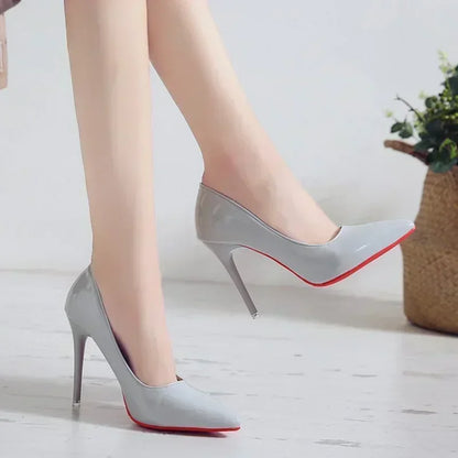 2025 New Women's High Heels Red Sole Pointed Toe Stiletto Heels Classic Style Wedding Dinner Complete Colors Shallow Top Shoes