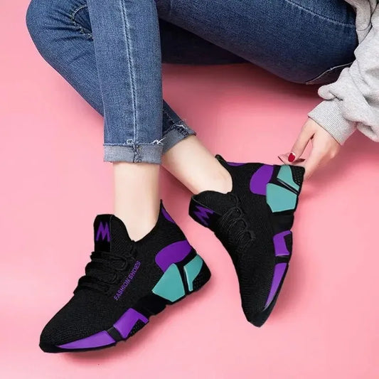 Comfortable women's shoes spring and autumn versatile lace up comfortable lightweight sports shoes