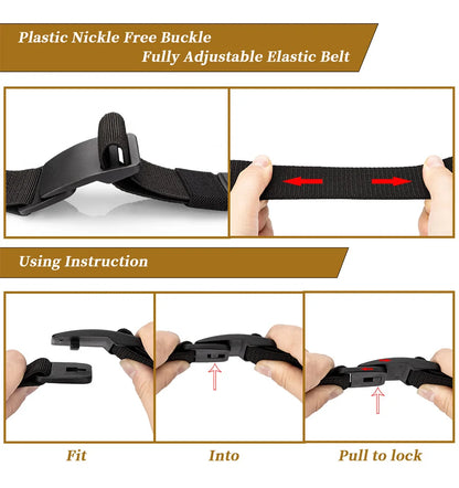 Maikun Large Size Fabric Men's Belt Work No Hole Nylon Webbing Plastic Buckle Belt Military Nylon Blend Web Belt