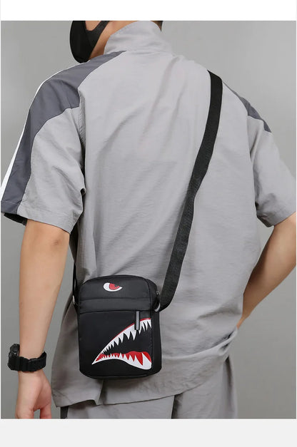 Casual Men Shoulder Messenger Bag Nylon Cell Phone Bag Unisex Crossbody Pack Travel Waist Pack Male Chest Pouch