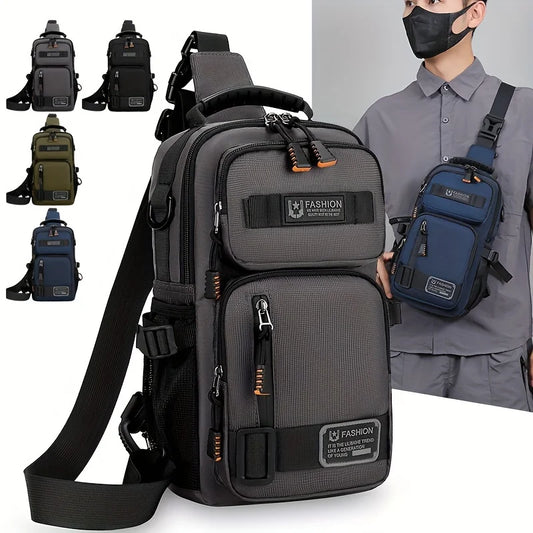 Men's Chest Bag Multifunctional Molle Waist Pack Travel Lightweight Handbag Outdoor Hiking Cycling Crossbody Bag Large Rig Pouch