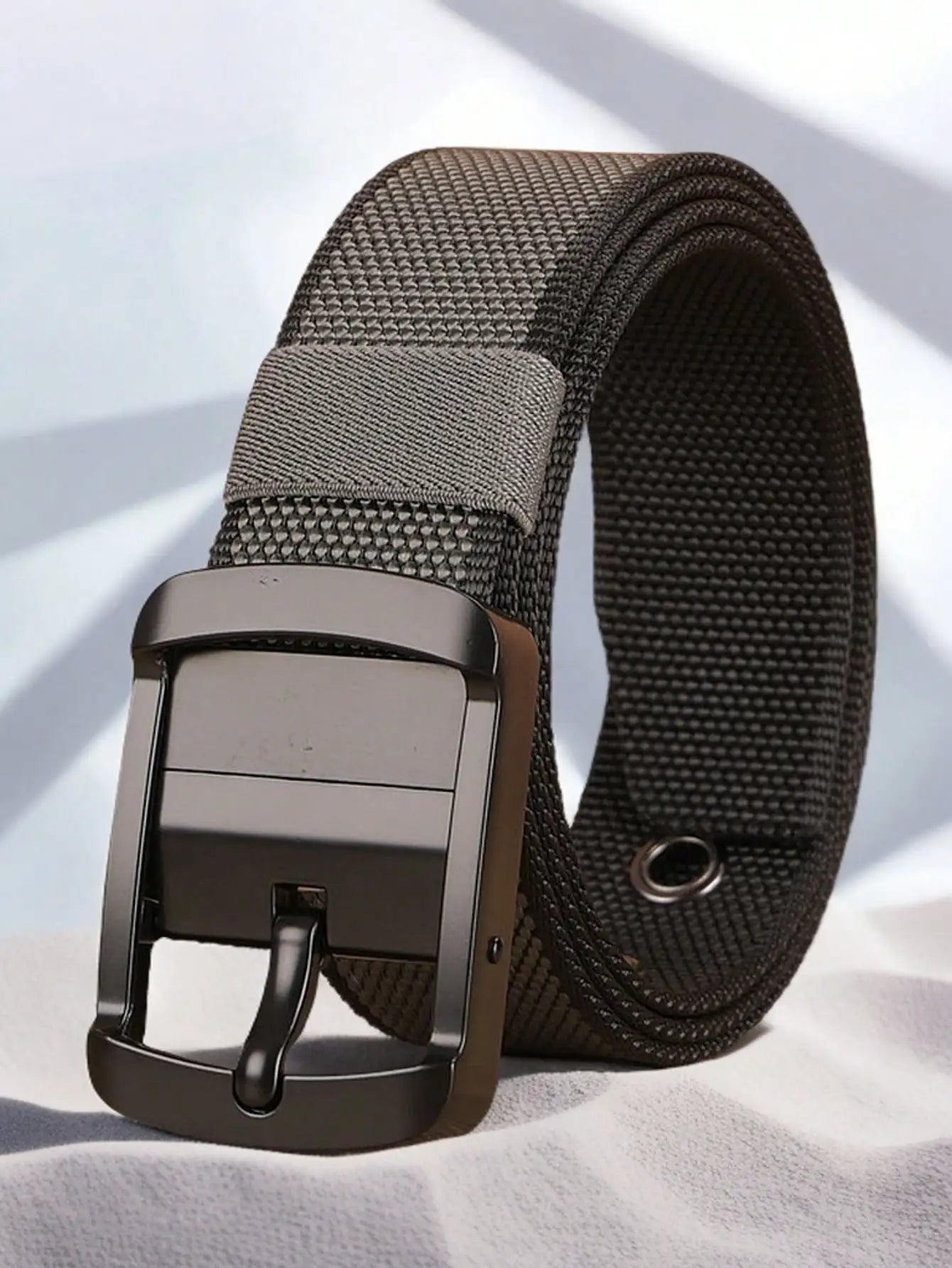 Thick double-sided nylon belt, men's casual needle buckle canvas belt, versatile workwear, jeans, pants strap, trendy