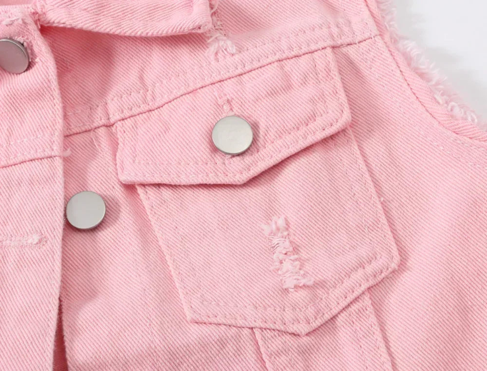 Streetwear  Denim Vest for Women
