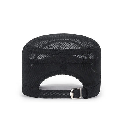 FashionSummer Men's Summer Hat Mesh Military Caps FlatTop Snapback Adjustable Baseball Cap Cadet ArmyMan Breathable Trucker Caps
