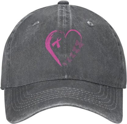 I'm A Survivor Heart Pink Ribbon Breast Cancer Awareness Unisex Baseball Cap