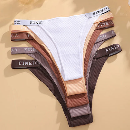New 3Pcs/Set Cotton Brazilian Panties For Women Sexy Low-Waist Bikini Underwear Sets Solid Color Breathable Intimates Lingerie