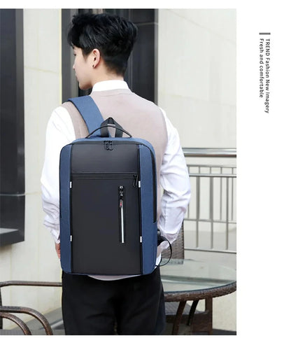 Waterproof Oxford Laptop Backpack for Men 15.6 Inch USB Charging Business Travel School Backpack High Capacity