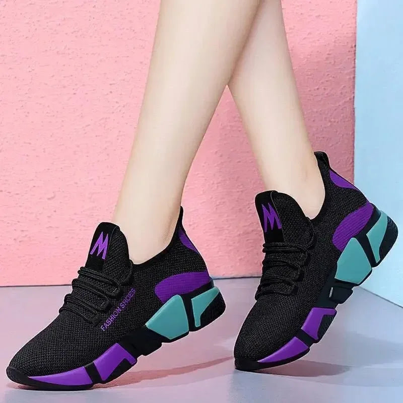 Comfortable women's shoes spring and autumn versatile lace up comfortable lightweight sports shoes