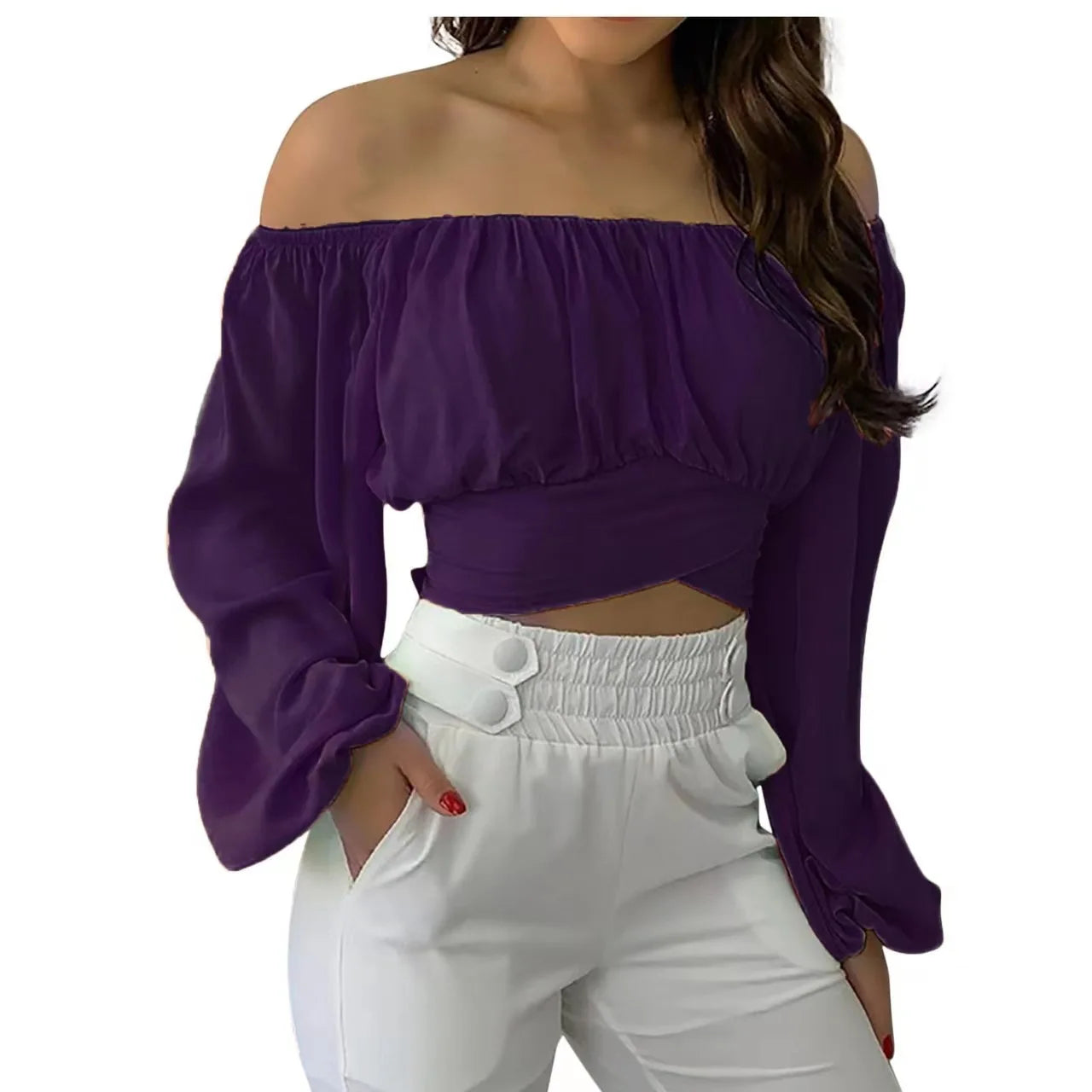 Women's Long Sleeve Off-the-shoulder Top