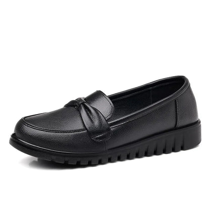 Women Shoes Low Top Round Toe Loafers Waterproof Moccasin Solid Color Versatile Casual Flat Shoes for Women