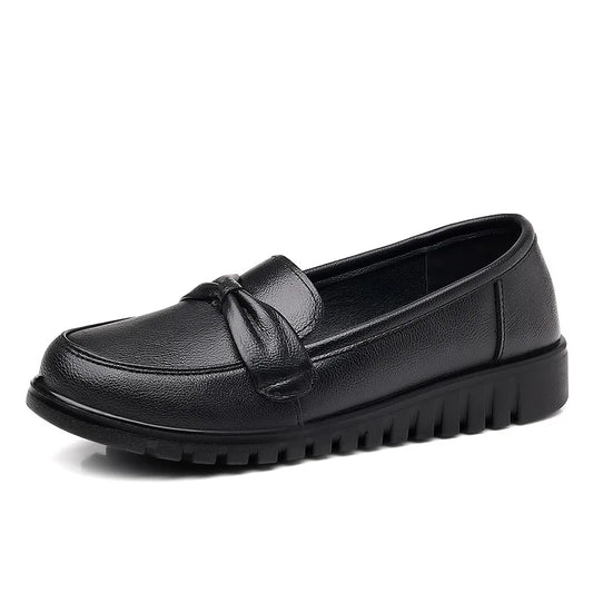 Women Shoes Low Top Round Toe Loafers Waterproof Moccasin Solid Color Versatile Casual Flat Shoes for Women