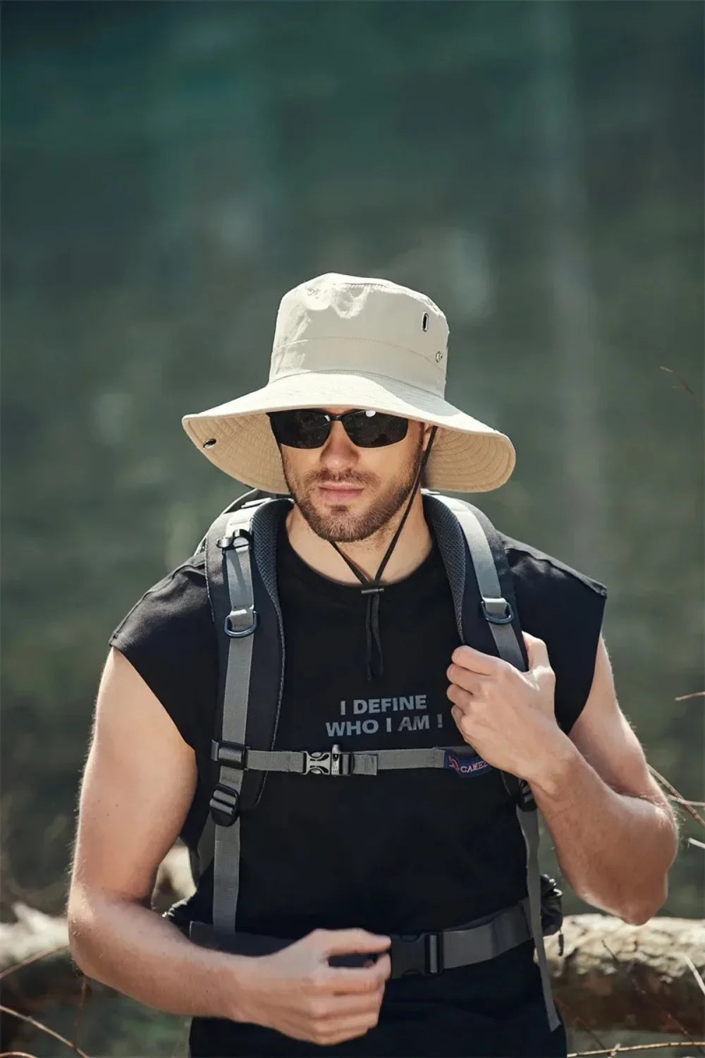 new Men's Wide Brim Sun Hat - Waterproof UV Protection Safari Bucket Hat for Fishing Hiking Climbing Summer Outdoor Oversized