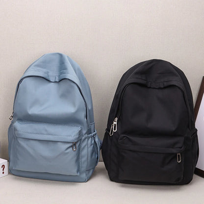 Women Schoolbag Waterproof Large Capacity School Backpack Smooth Zipper Solid Teens Girl Casual Daypack Bag Student Supply NEW