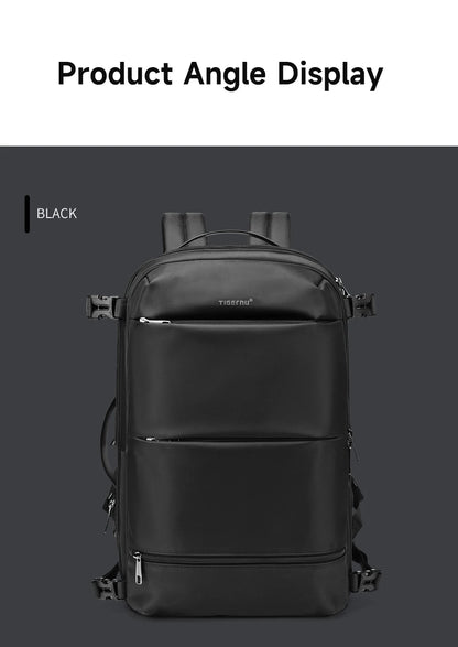 Tigernu Vacuum Compression Backpacks Men Travel Backpack Expandable USB Bag Large Capacity 17 Laptop Bags For Schoo Cabin Bags