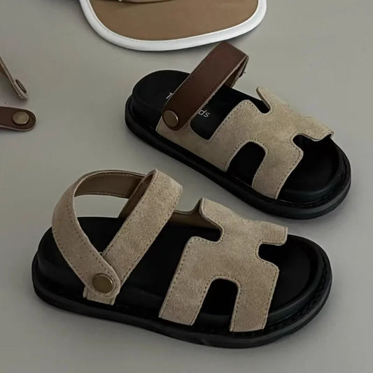 2025 Children's Summer Style Wide Face Thick Bottom Outdoor Casual Slippers for Girls Sandals for Boys Beach Shoes
