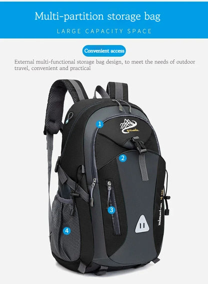 Men Backpack Nylon Waterproof Men Casual Outdoor Travel Backpack Hiking Camping Mountaineering Backpack Sports Bag Women