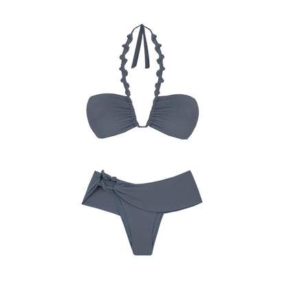 2Pcs Swimsuit with Long Skirt Sexy Women Bikini Beachwear