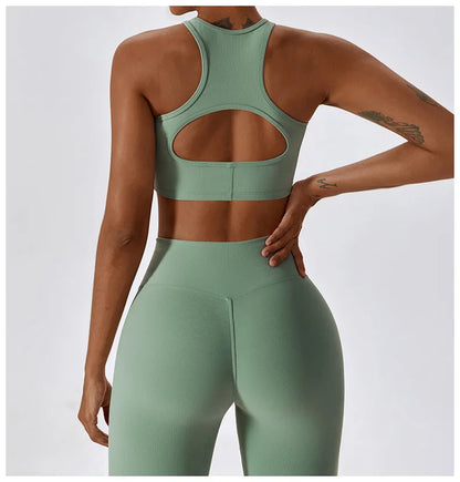 Women's Sport Bras Gym High Intensity Underwear Running Yoga Beautiful Back Dry Bras Shockproof Rib Workout Bra Seamless Fitness
