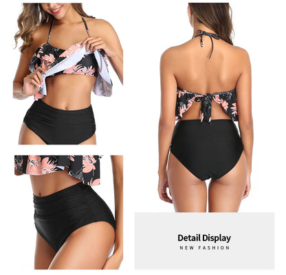 Swimwear High-Waist Split Two-Piece Beachwear Plus Size XXL
