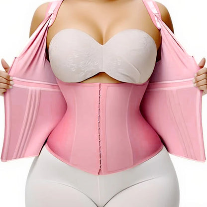 AfruliA XXXS Fajas Colombian Girdles High Compression Vest Waist Trainer Corset with Zipper Hook Flat Belly Slimming Body Shaper