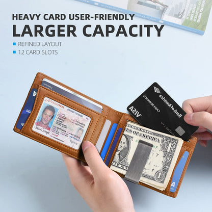 Rfid Microfier Leather Luxury Men Wallets Money Bag Slim Thin Man Card Holder Wallet for Men Short Purse Male Vallet Billfold