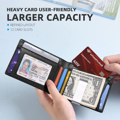 Rfid Microfier Leather Luxury Men Wallets Money Bag Slim Thin Man Card Holder Wallet for Men Short Purse Male Vallet Billfold