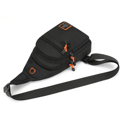 Casual men's crossbody bag Oxford cloth waterproof material sports fitness chest bag cell phone change documents storage bags