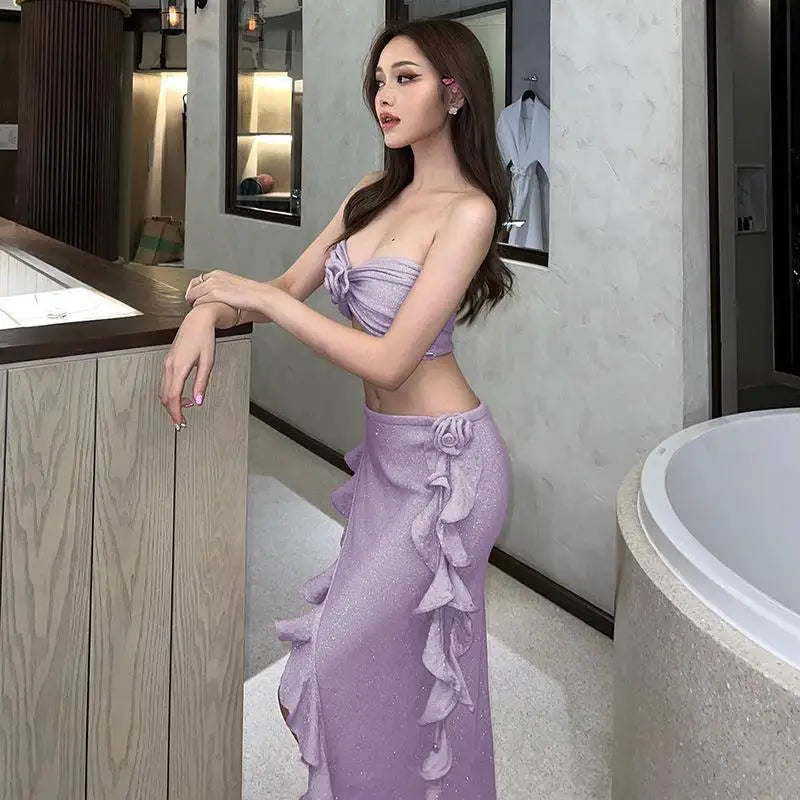 Women 3 Piece Swimwear Vacation Dress