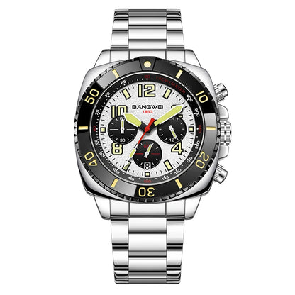 BANGWEI 2025 Luxury Watches Men Fashion Sports Quartz Wristwatches 30M Waterproof Luminous Chronograph Mens Watch Reloj Hombre