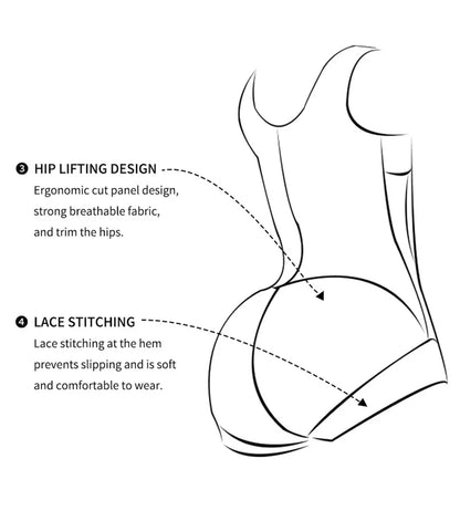 AfruliA Bodysuits Shapewear High Compression Body Shaper with 9 Steel Bones Post-Surgical Slimming Sheath Fajas Colombian Girdle