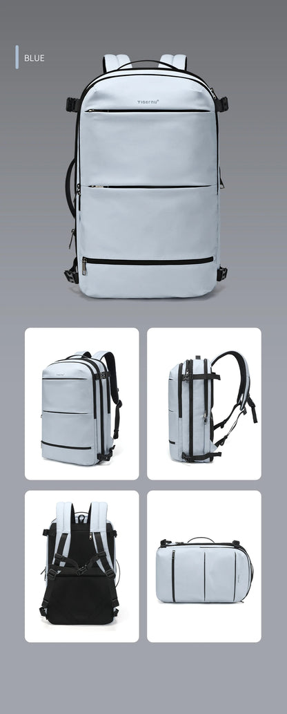 Tigernu Vacuum Compression Backpacks Men Travel Backpack Expandable USB Bag Large Capacity 17 Laptop Bags For Schoo Cabin Bags