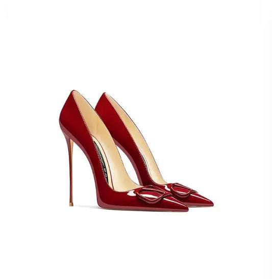 Women's Leather High Heels, Luxurious and Elegant Shoes, Shallow Mouth, Fashionable, Wedding