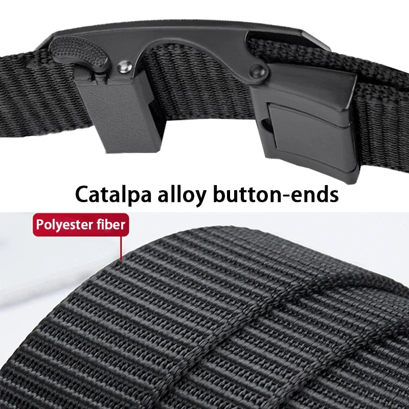 Fashion Men's Belt, Men’s Designer Belts  Alloy Automatic Buckle, Canvas Belt, Sports Belt, Large Size 110-160cm Automatic Belt