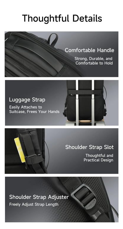 Tigernu Vacuum Compression Backpacks Men Travel Backpack Expandable USB Bag Large Capacity 17 Laptop Bags For Schoo Cabin Bags