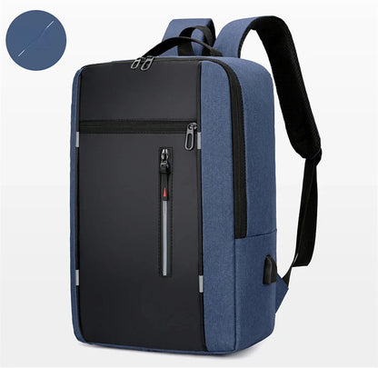 Waterproof Oxford Laptop Backpack for Men 15.6 Inch USB Charging Business Travel School Backpack High Capacity